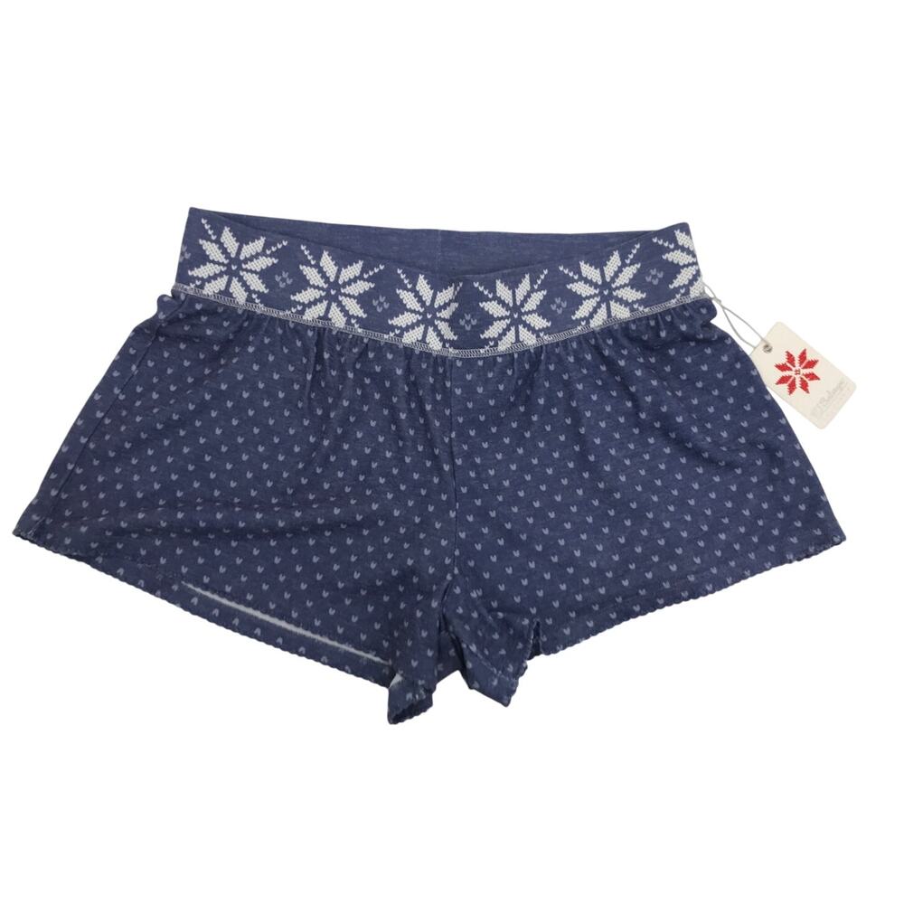 P.J. Salvage Purple White Snow Flake Print Sleep Shorts Size L Loungewear